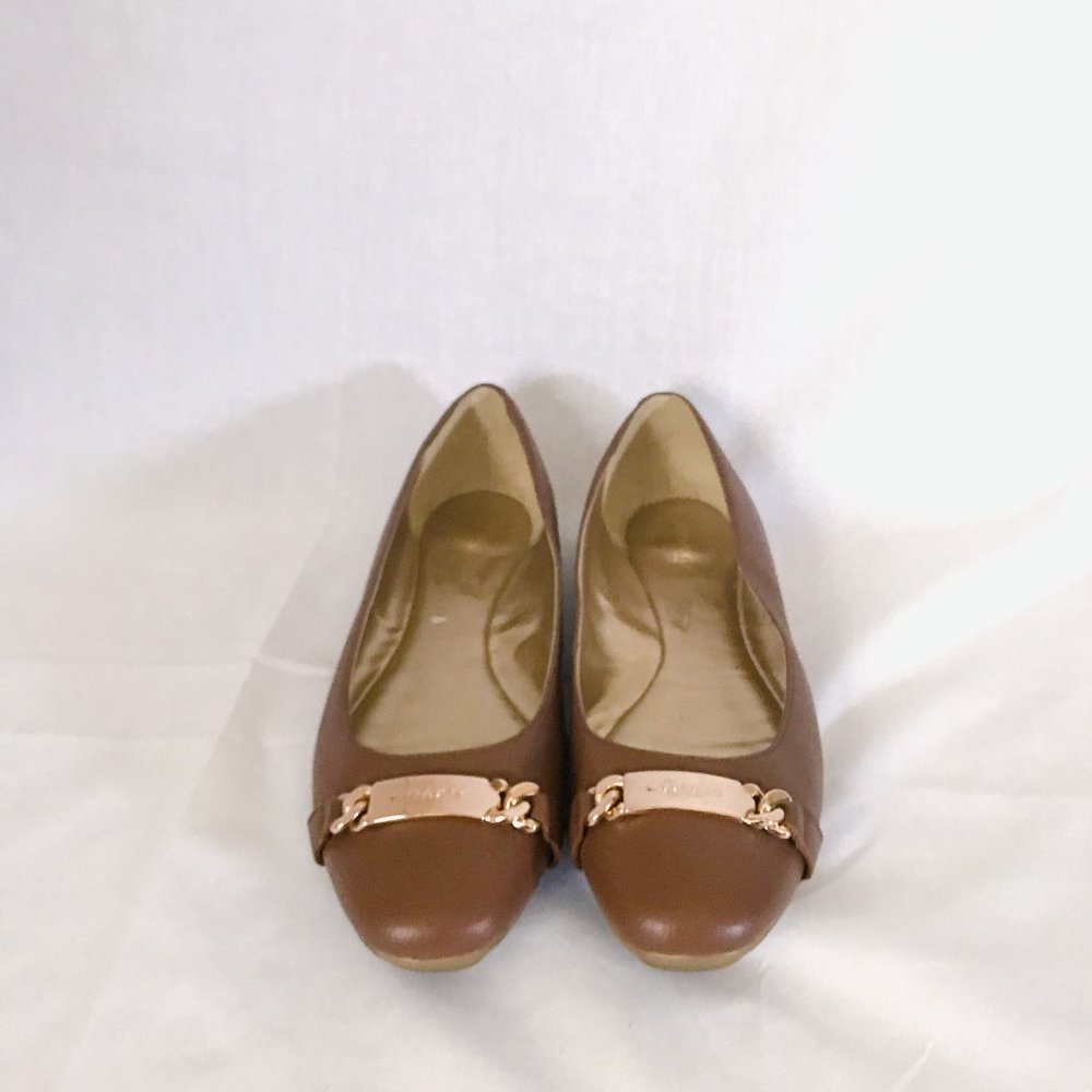 coach // brown leather buckle flats - Picture 2 of 5